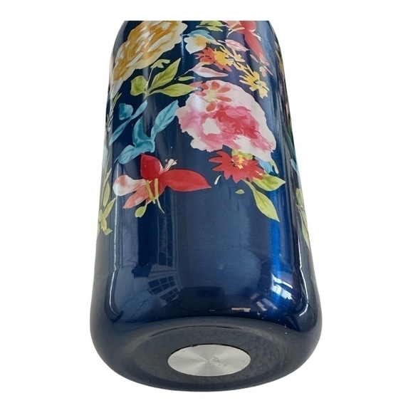 Travel Tumbler Blue Multicolored Floral Print PIONEER WOMAN Aluminum Mug & Lid - Picture 6 of 6